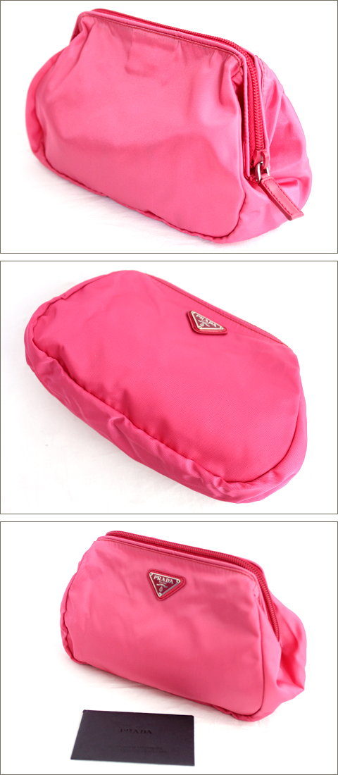 プラダ[PRADA] ナイロン 化粧ポーチ ピンク 1N1398 VELA PEONIA | 買取