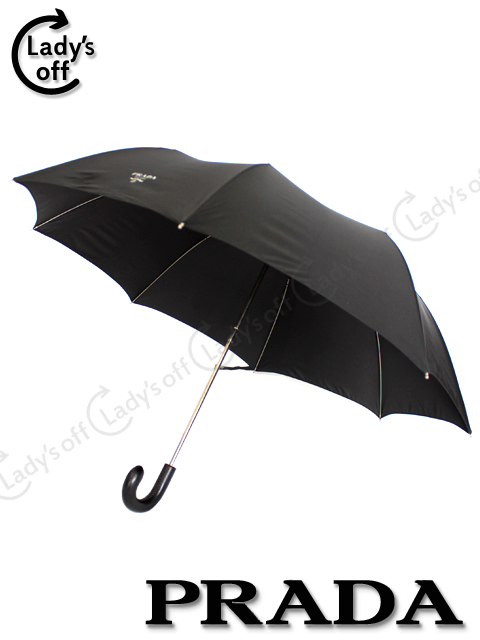 PRADA　折り畳み傘傘の正面に薄い色でP