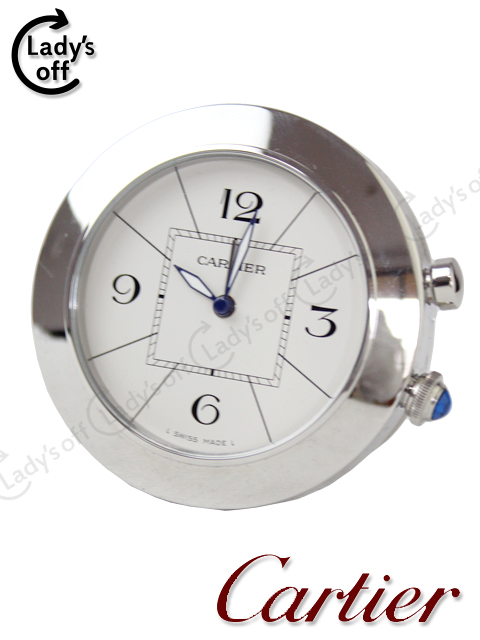 カルティエ[Cartier] パシャ トラベルクロック 白文字盤 ホワイト クォーツ 置時計 W0100138
