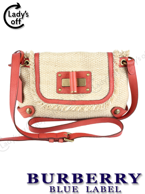 バーバリーブルーレーベル  ストロー ショルダーバッグ