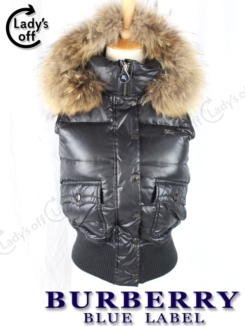 バーバリーブルーレーベル[BurberryBLUELABEL] ファー付 ダウンベスト