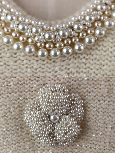 05A CHANEL シャネル パール カメリア ニット ワンピース34