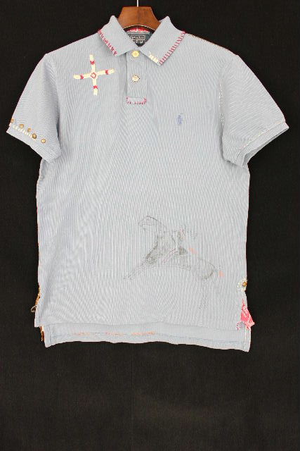 ラルフローレン ［ Ralph Lauren ］ インディアン リメイク CUSTOM FIT ポロシャツ 半袖［S］ メンズ トップス コンチョ カットソー ブルー