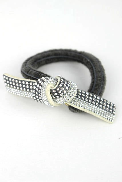 アッカ [ acca ] スワロフスキー ドレスゴム グレー 白 ホワイト ヘアゴム C12B-30 mix-1062