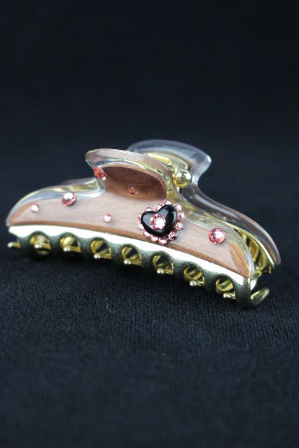 アッカ ［ acca ］ スワロフスキー ハート ヘアクリップ ピンク ヘアアクセサリー ヘアアクセ クリップ バレッタ