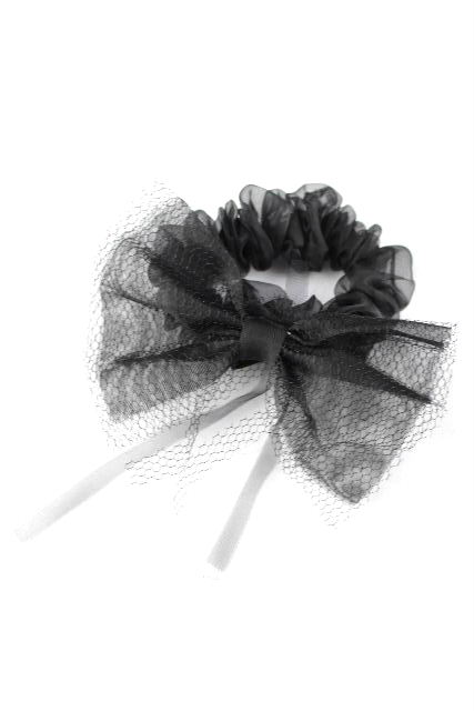 アッカ ［ acca ］ レース リボン シュシュ ブラック 黒 ヘアアクセサリー ヘアアクセ ヘアゴム