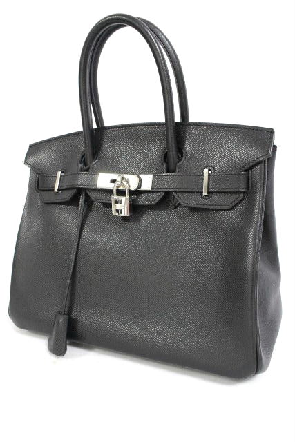 エルメス ［ HERMES ］ バーキン30 ブラック 黒 シルバー金具 エプソン ［K刻印］ レディース ハンドバッグ
