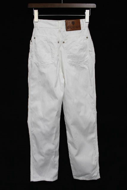 グッチ ［ GUCCI ］ GG刺繡 ハイウエスト ホワイト パンツ SIZE［38］ レディース ボトムス
