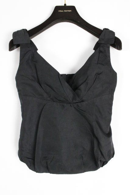 ルイヴィトン[LOUISVUITTON] リボン トップス ブラック 黒 SIZE［36］ レディース キャミソール タンクトップ ノースリ ヴィトン ビトン