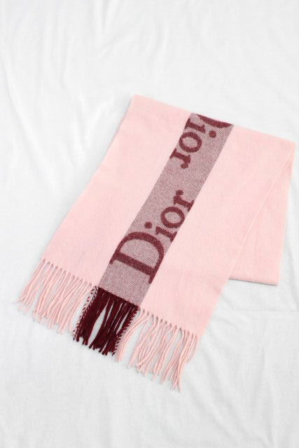 クリスチャンディオール [ Dior ] カシミヤ ロゴ マフラー ピンク 