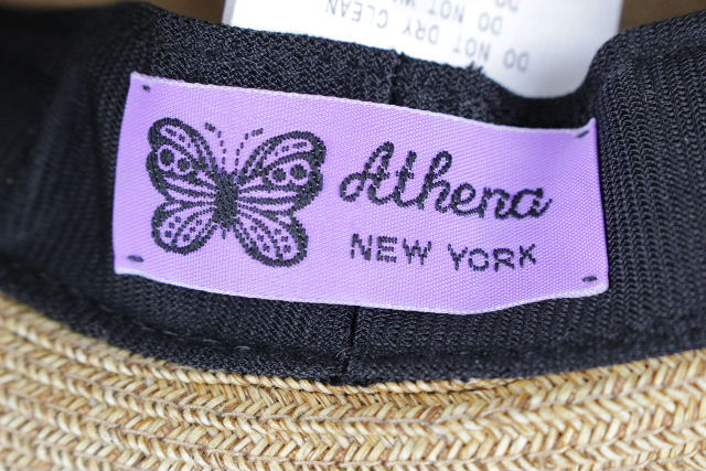 アシーナニューヨーク [ Athena New York ] リボン ストローハット ブラウン レディース アシーナ 折り畳み 麦わら帽子