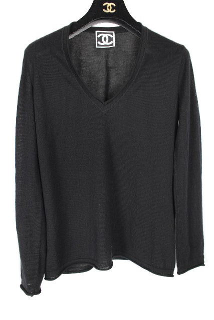 シャネル ［ CHANEL ] 09A ★カシミヤ１００％★ ニット セーター SIZE［38］ レディース トップス ココマーク ブラック 黒 長袖