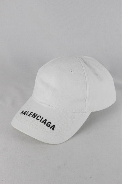 バレンシアガ ［ BALENCIAGA ] ★正規品★ ロゴ ベースボール キャップ 白 SIZE［L 59m］ メンズ レディース ホワイト 帽子 帽