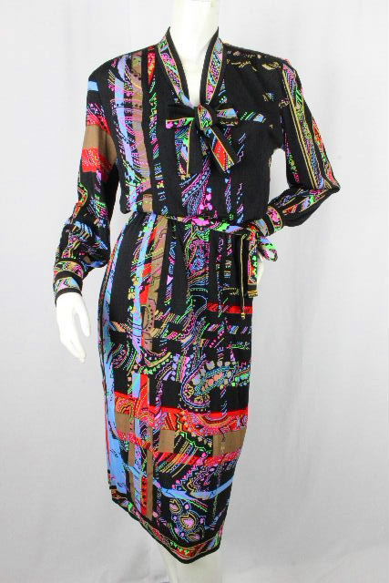 レオナール ［ LEONARD ］ ★フランス製★ ロング ワンピース jersey mikado SIZE[2] レディース ベルト ワンピ ブラック 黒