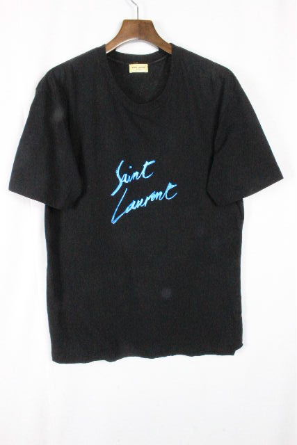 サンローランパリ ［ SAINTLAURENT ] 17SS ロゴ Tシャツ ブラック 黒 半袖 SIZE[XS] メンズ サンローラン トップス カットソー
