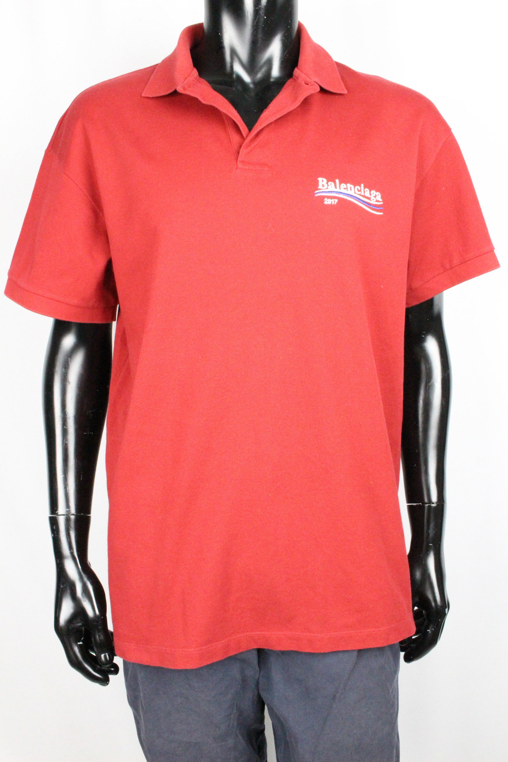 バレンシアガ ［ BALENCIAGA ] ロゴ ポロシャツ レッド 赤系 半袖 SIZE[S] メンズ トップス カットソー