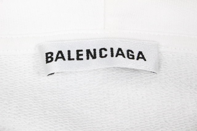 バレンシアガ ［ BALENCIAGA ] フード ロゴ パーカー ホワイト 白 SIZE 