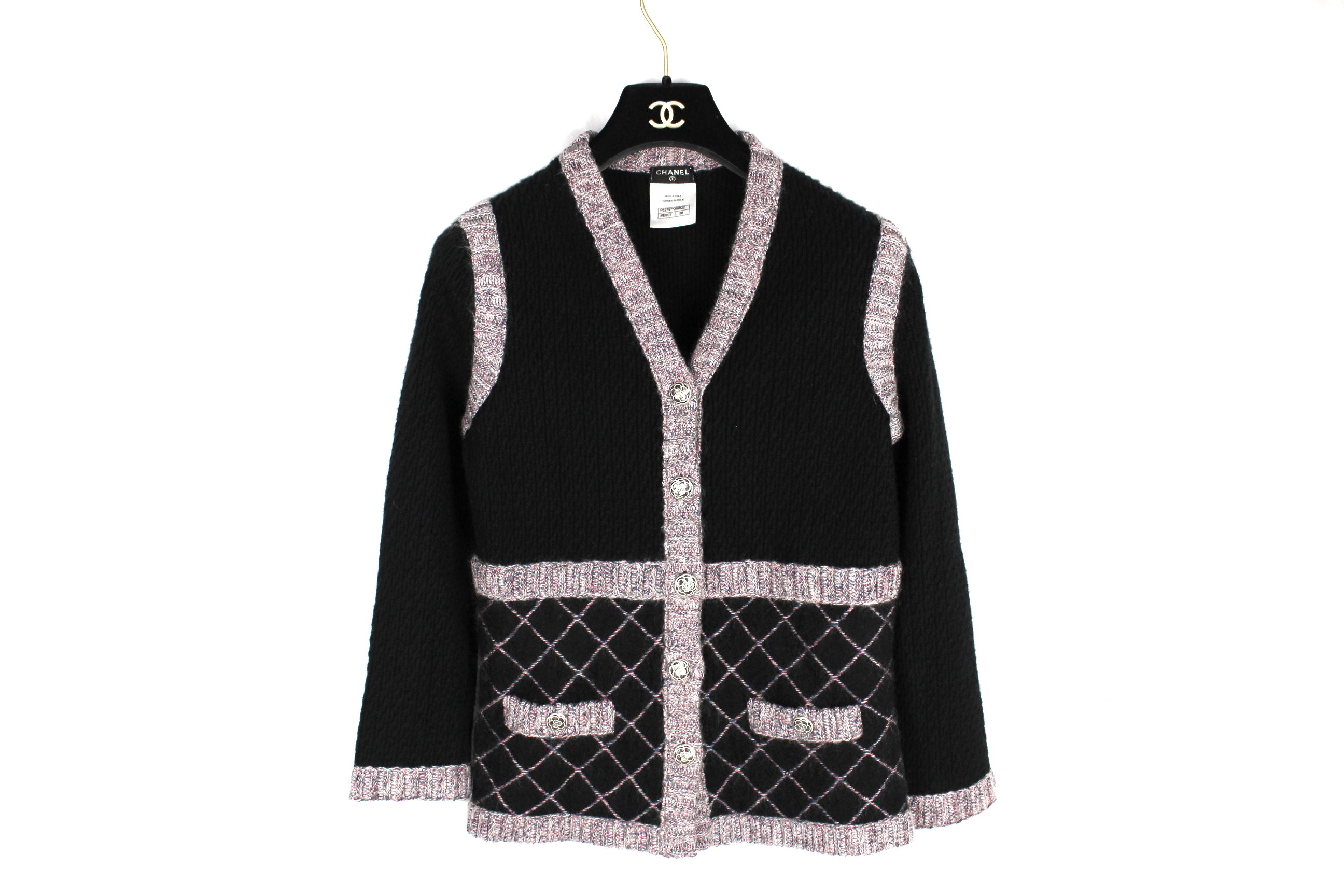 シャネル CHANEL カメリア カシミア ジャケット ブラック P52927