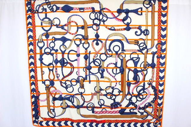 18AW エルメス HERMES カレジェアン 乗馬の装具一式 PANOPLIE EQUESTRE 140 カシミヤ シルク カシシル 大判ストール ショール　 P838