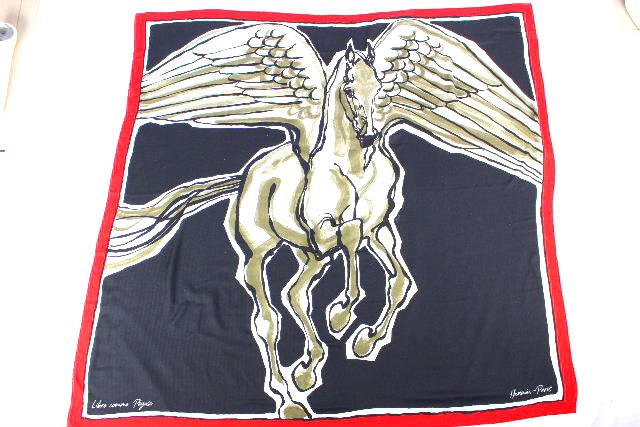 エルメス カシシル カレジェアン 140 ペガサスのように自由に カシミヤ シルク 大判 スカーフ Libre comme Pegase IU151/T127/P44-87